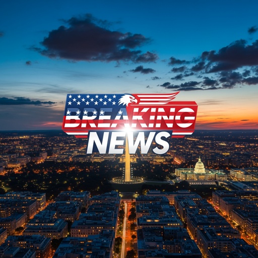 shutterstock_2704507909.jpg A skyline view of Washington D.C. at sunset with a 'Breaking News' graphic overlay