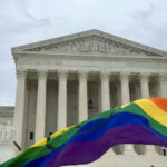 Supreme Court OVERTURNS Woke Mom’s Church Ban… Supreme Court building with rainbow flag in foreground.