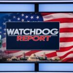WATCH: Weapon Attack Claim Shakes Journalist World.. Graphic featuring the Statue of Liberty and an American flag with the text 'WATCHDOG REPORT'