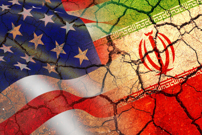 Concept,Of,Conflict,Between,Usa,And,Iran,War,/,Us Satellite view of the Strait of Hormuz and surrounding coastlines