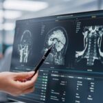 Hope Emerges Against Deadly Brain Cancer Healthcare professional analyzing MRI scans on a computer screen